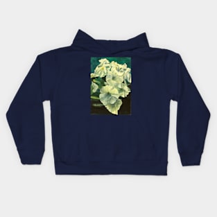 White primula surfinia watercolour painting Kids Hoodie